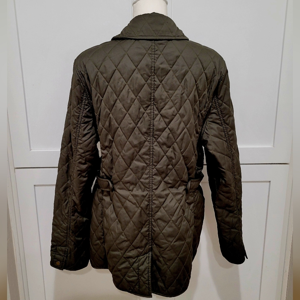 L.L. Bean Quilted Winter Coat Olive Green | Warm Outdoor Jacket | Size XL - Picture 2 of 4